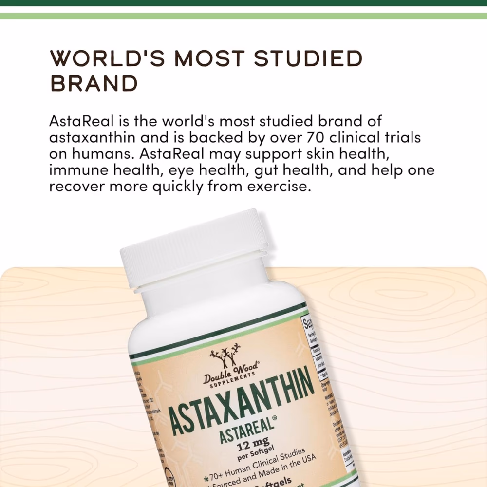 Double Wood Astaxanthin 12 mg- 60 Softgels  4