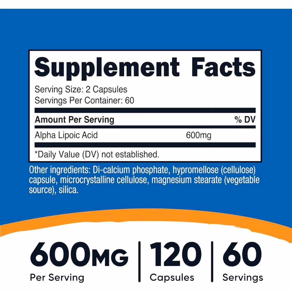 Nutricost Alpha Lipoic Acid 600Mg-60 Capsules 2