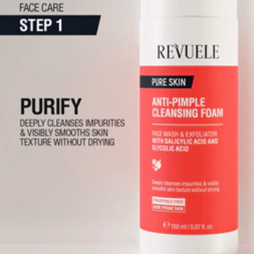 Reveule Pure Skin Anti-Pimple Cleansing Foam 150ml 4
