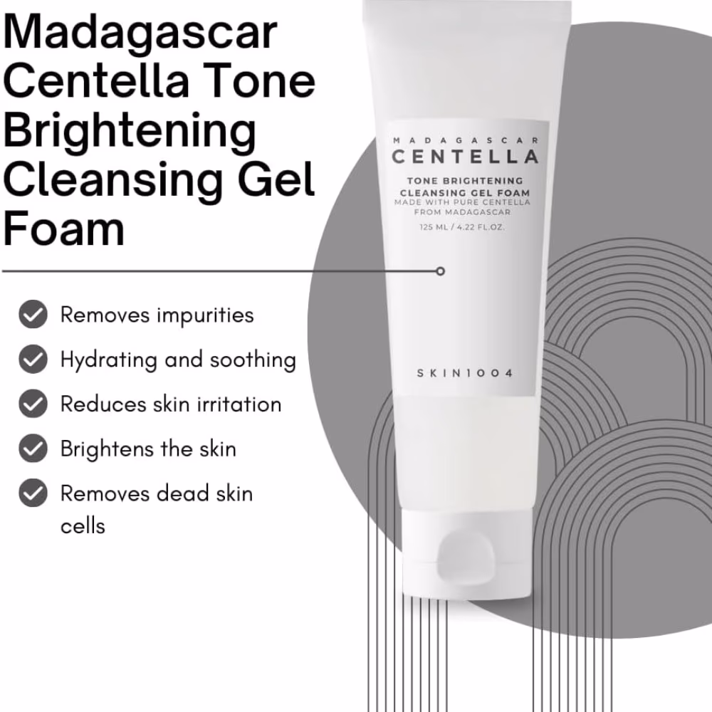 SKIN1004 Centella Tone Brightening Cleansing Gel Foam 125ml – Brightening & Hydrating Face Cleanser 3