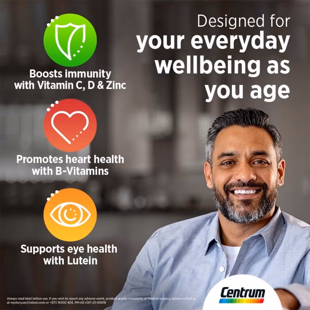 Centrum Silver with Lutein for Adults 50+ 100 Tablets – Multivitamin for Eye, Heart & Bone Health 2