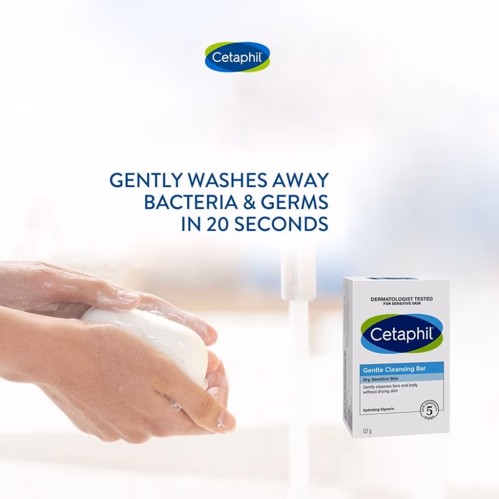 Cetaphil Gentle Cleansing Bar 127g – Soap-Free Daily Cleanser for Dry & Sensitive Skin 5