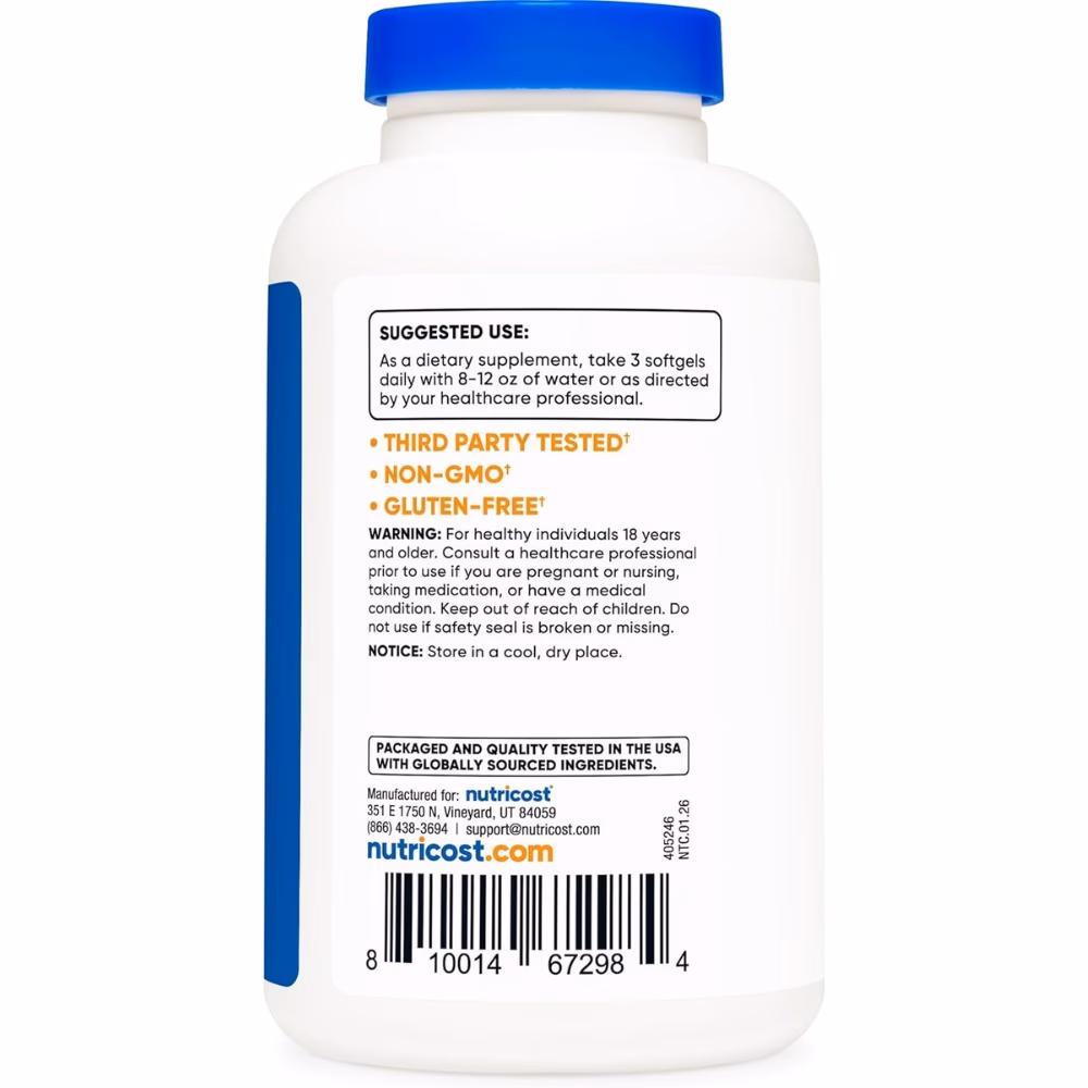 Nutricost Omega-3 2500mg-120 Softgels 3
