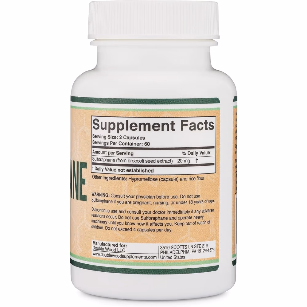 Double Wood Sulforaphane 20mg 120 Capsules 3