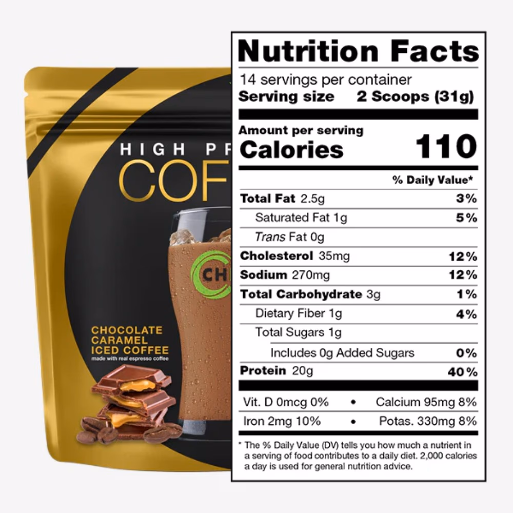 Chike Coffee Protein Chocolate Caramel Iced Coffee 434g  2