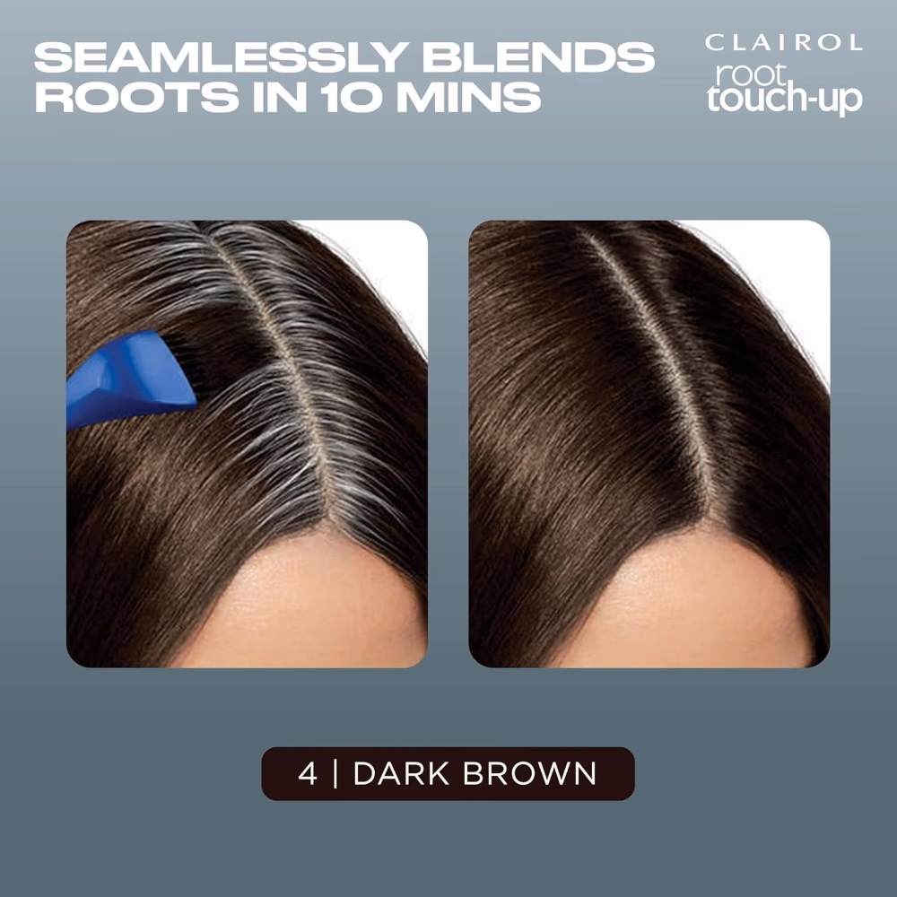 Clairol Root Touch-Up Hair Color Dark Brown No. 4 – Permanent Hair Dye for Gray Coverage 3