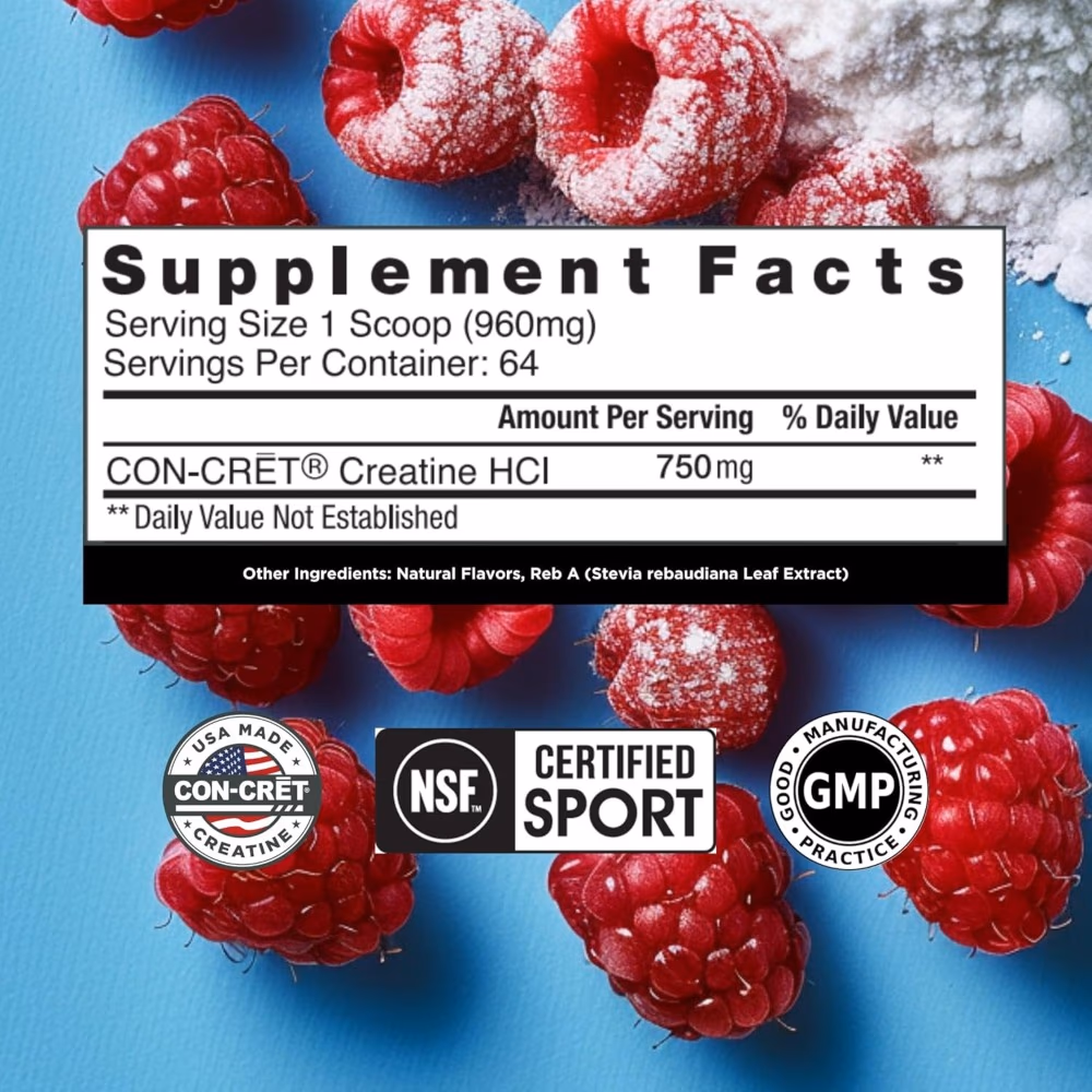 CON-CRET Creatine Raspberry - 60 Servings  3