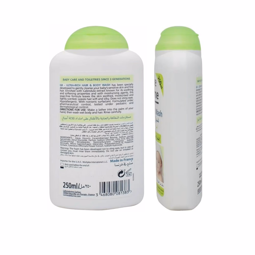 Corine de Farme Baby Hair & Body Wash 250ml 3