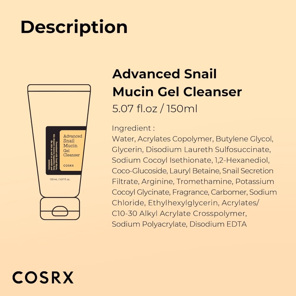 COSRX Advanced Snail Mucin Gel Cleanser 150ml 5