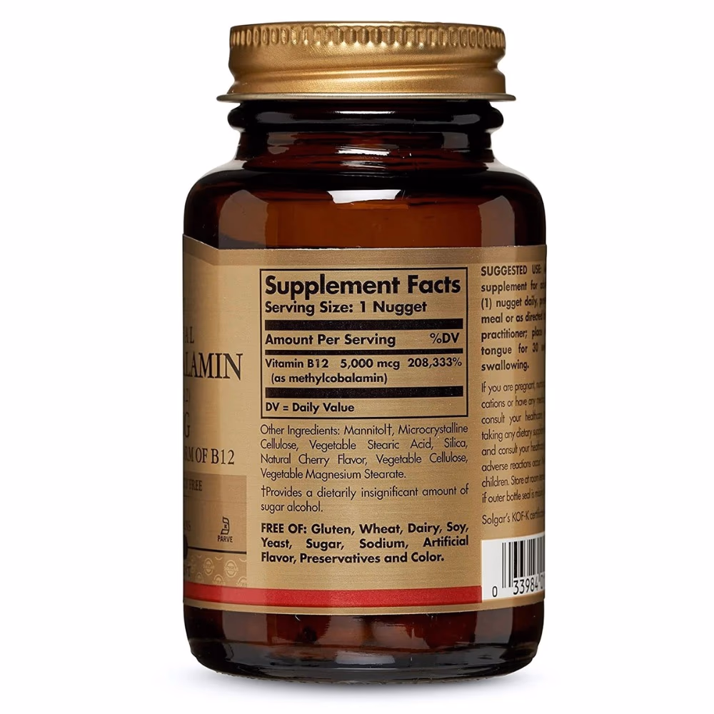 Solgar Methylcobalamin (Vitamin B12) 5000mcg -30 Nuggets 3