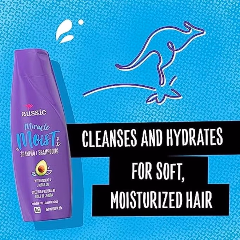 Aussie Miracle Moist Avocado and Jojoba Oil Shampoo 360mL 2