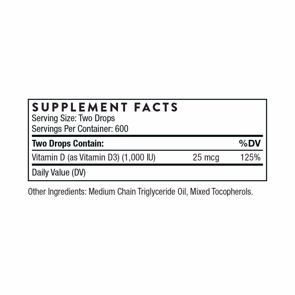 Thorne Vitamin D Liquid - 30ml  2
