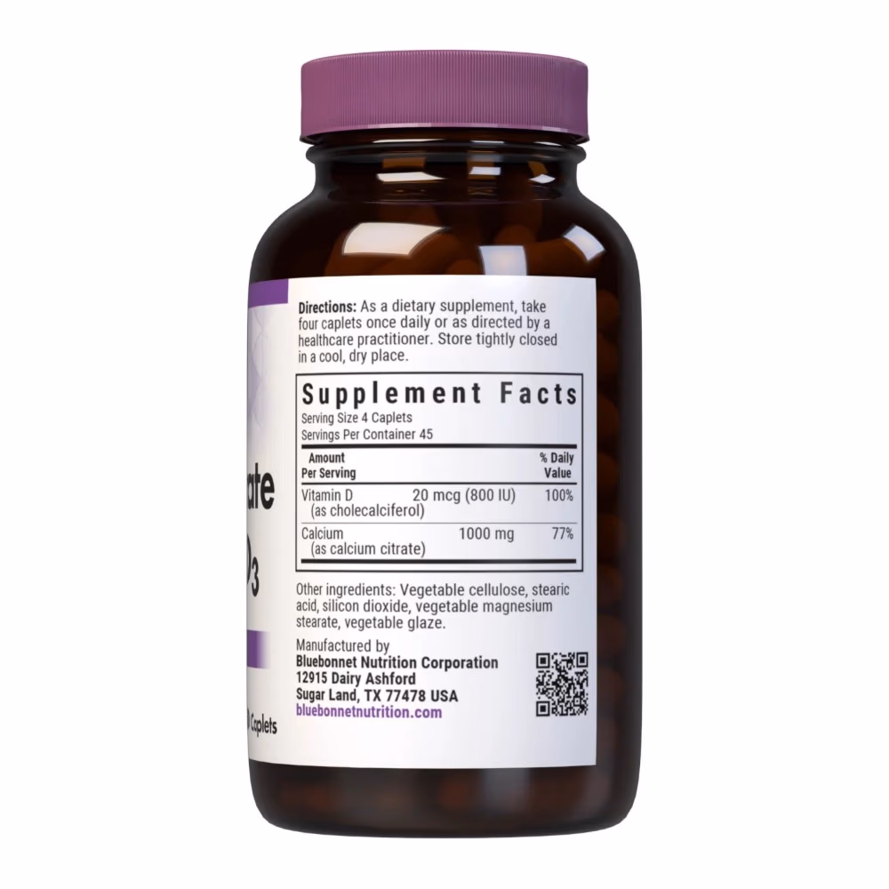 Bluebonnet Calcium Citrate + Vitamin D3 Capsules 90's 3
