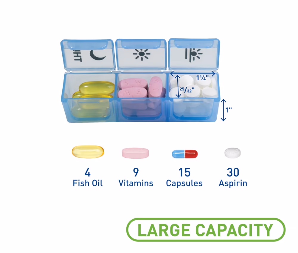 Ezycare Three-A-Day Tablet Planner – Daily Pill Organizer 2