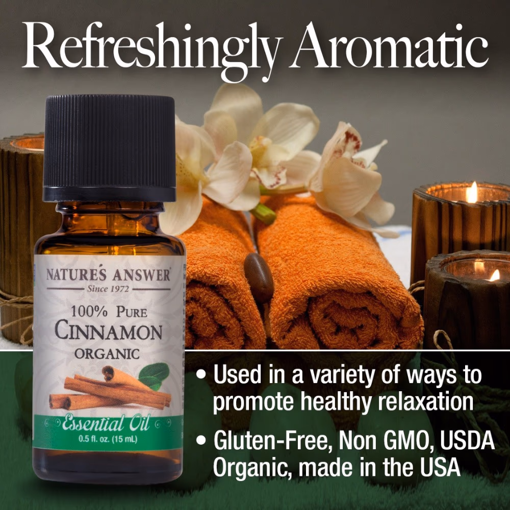 Natures Answer Organic Cinnamon Essential Oil 15ml 3