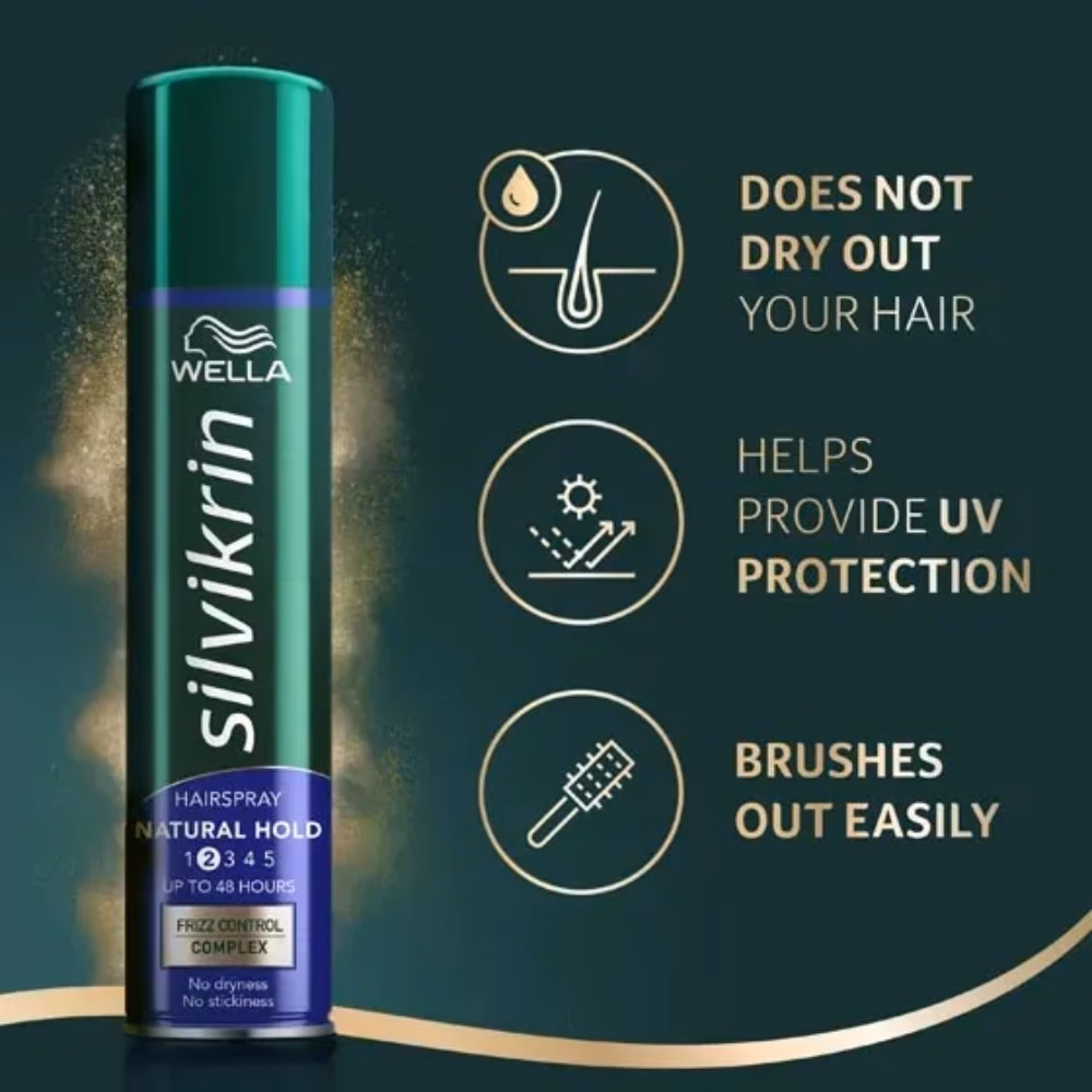 wella silvikrin natural hold 2 hairspray 250ml 5