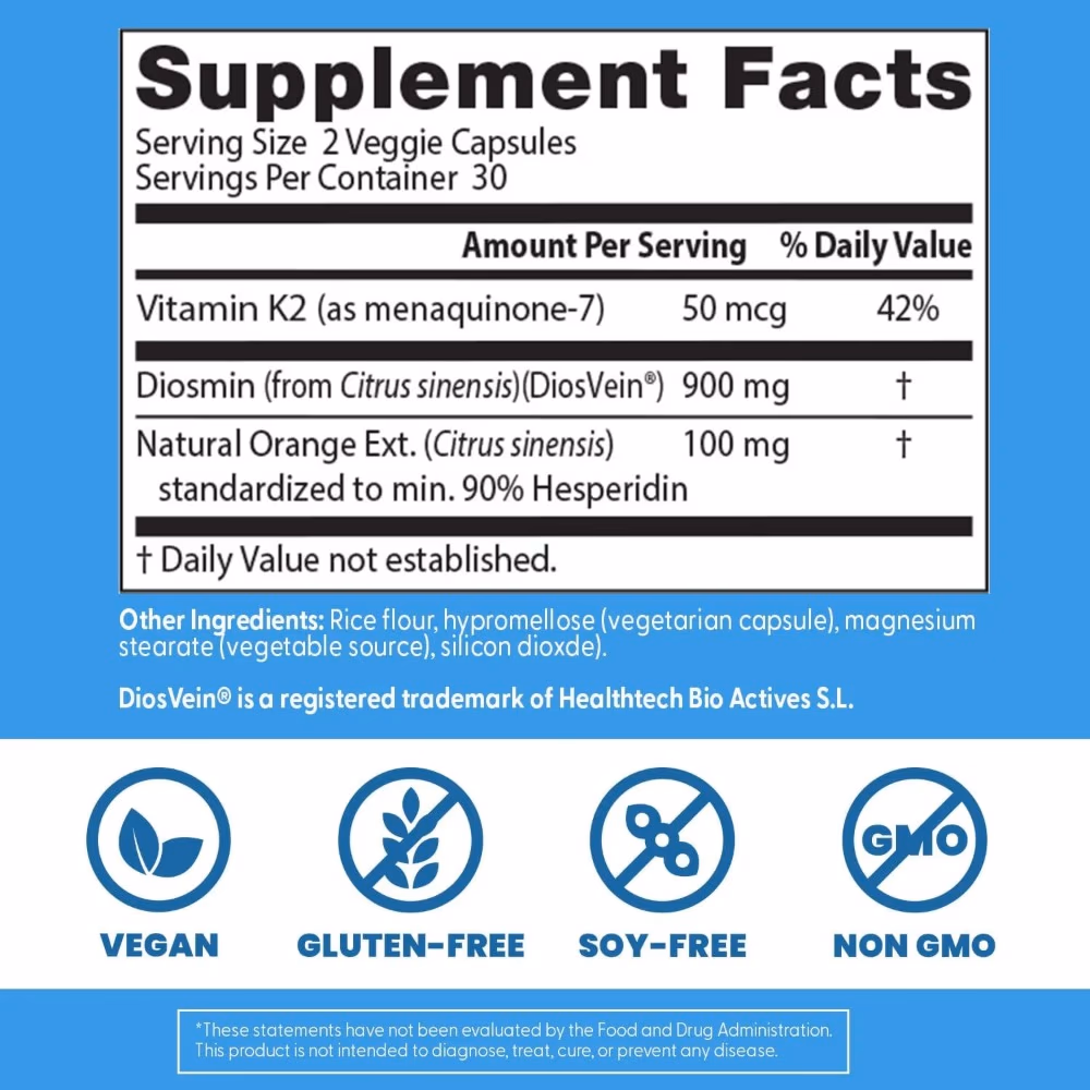 Doctor's Best Vein Support with DiosVein, 60 Vegetarian Capsules 4