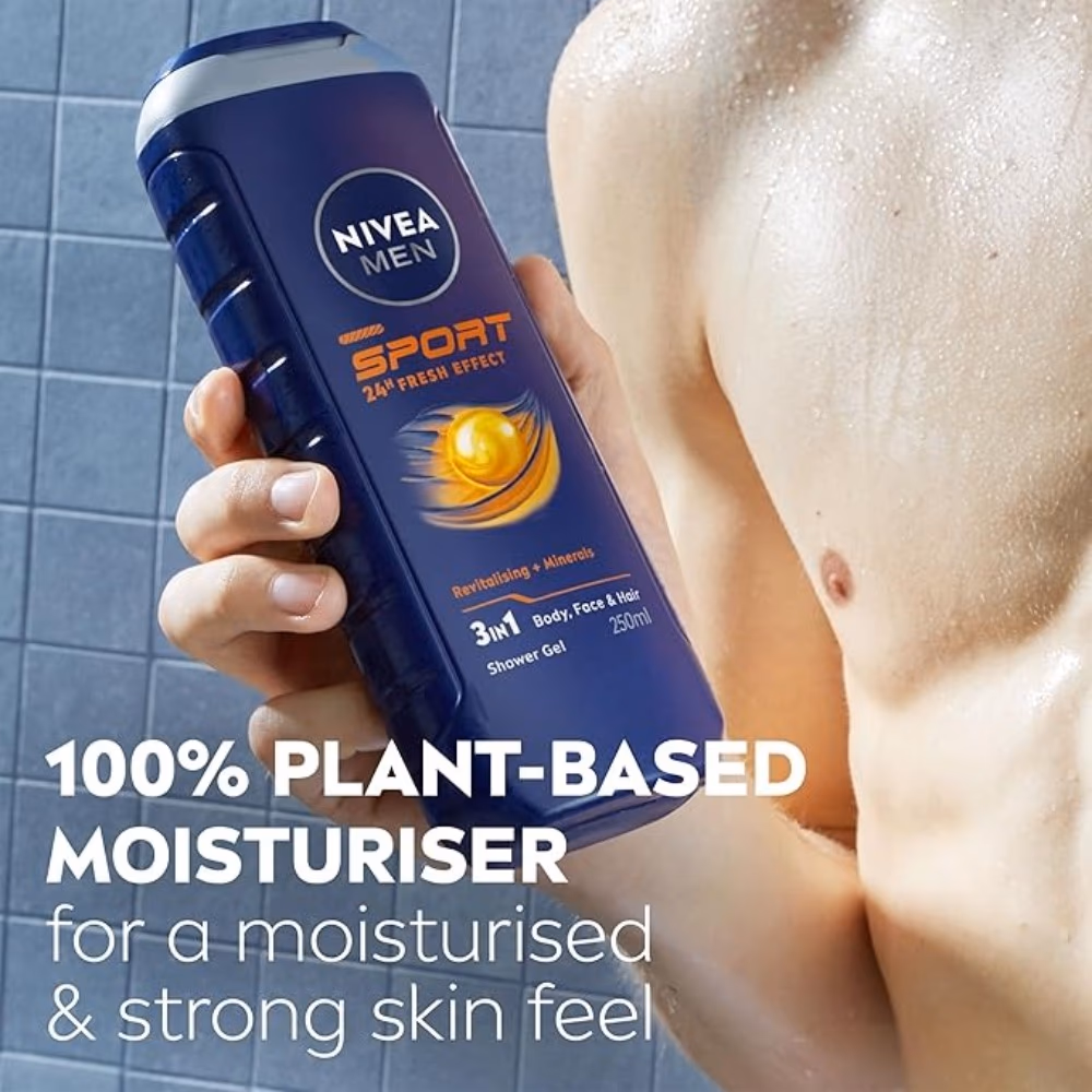 nivea men sport 3 in 1 shower gel 250ml 5