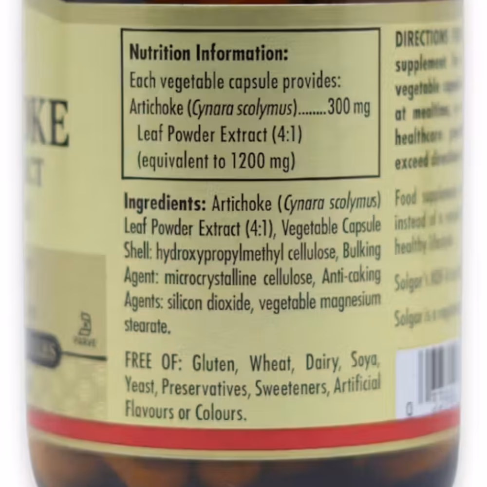 Solgar Artichoke Leaf Extract 60 Veg Capsules 3