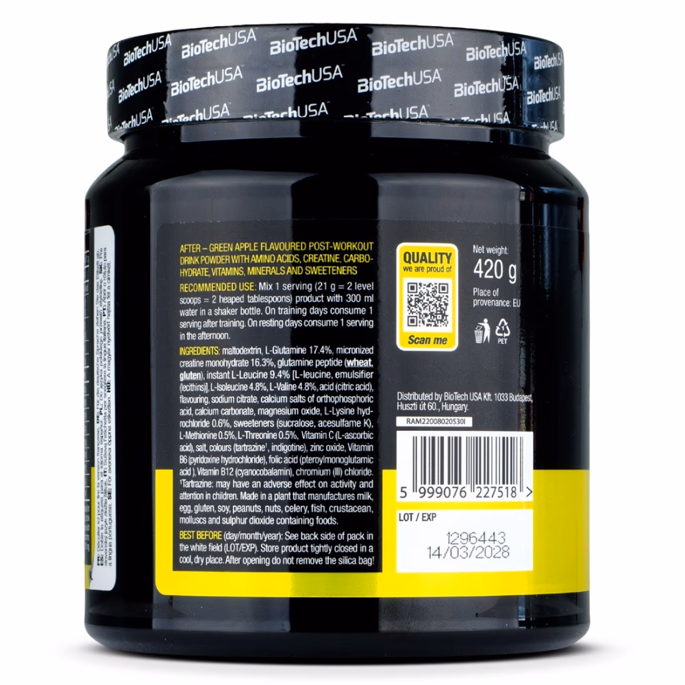 BioTechUSA After Post Workout Green Apple 420g 2