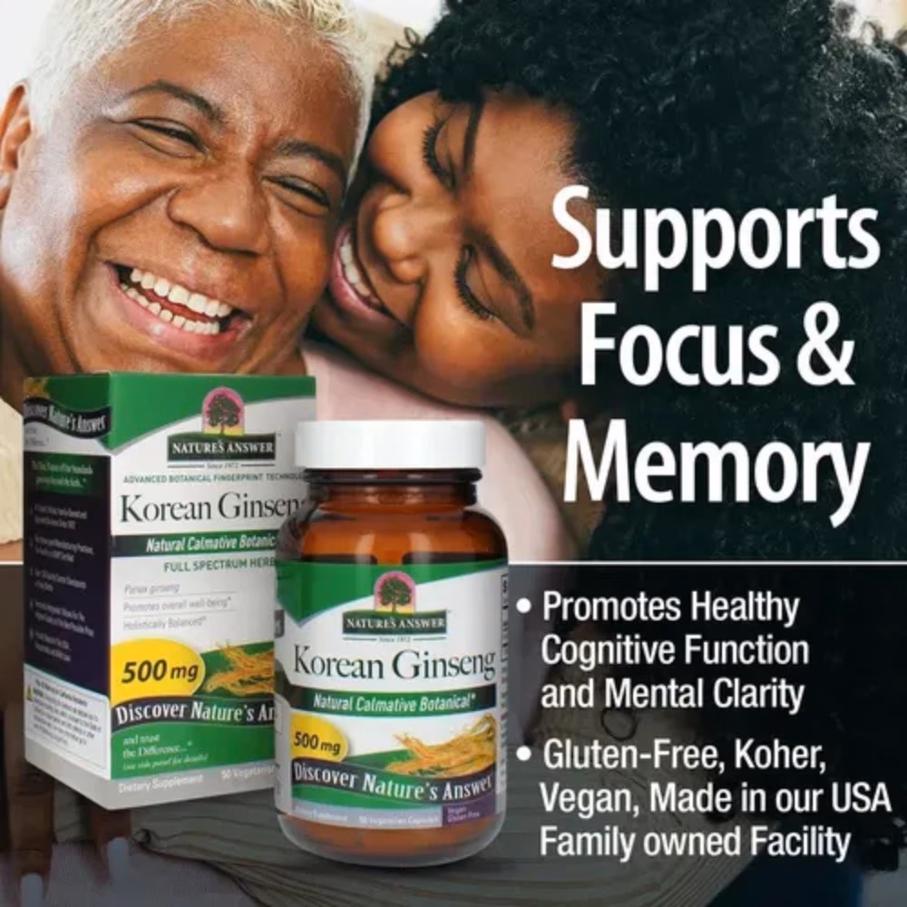 Natures Answer Korean Ginseng 500mg-50 Capsules 2
