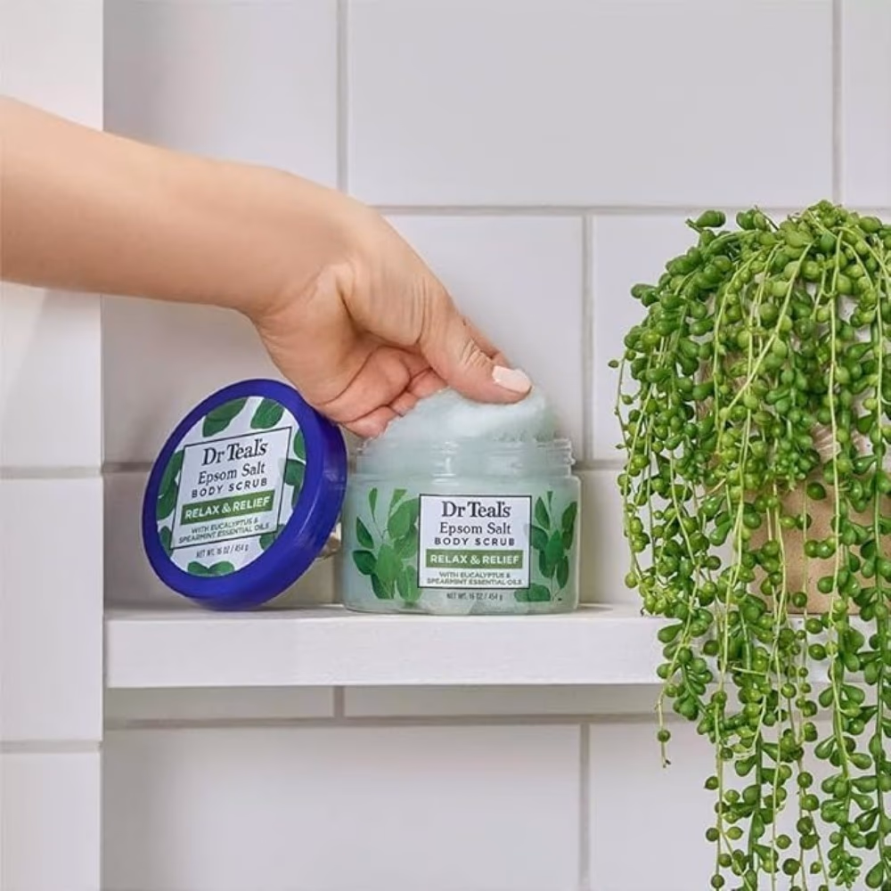 Dr Teals Epsom Salt Body Scrub Eucalyptus & Spearmint 454g 3