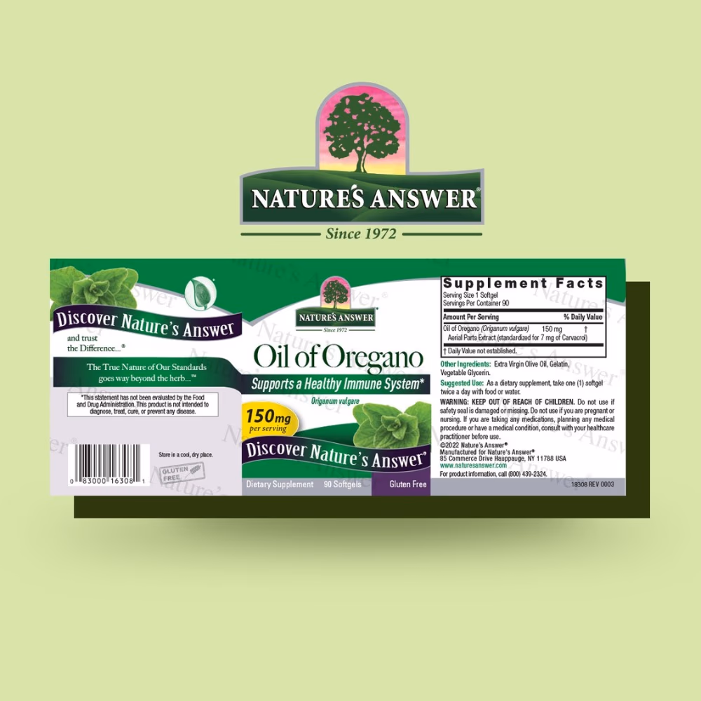 Natures Answer Oil of Oregano 150mg-90 Softgels 4