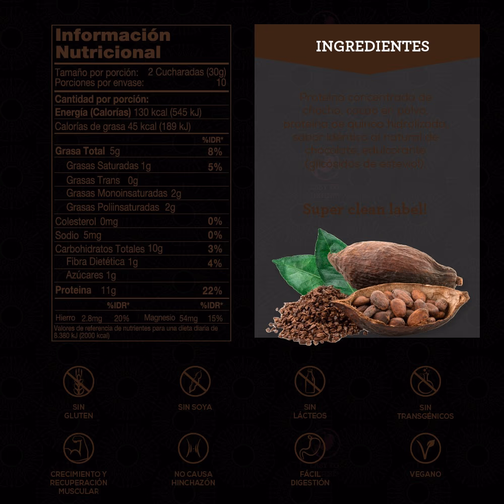 AWA Superfood Protein Smoothie Ecuadorian Chocolate 336g 3