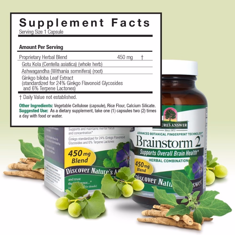Natures Answer Brainstrom 2 450mg-90 Capsules 5