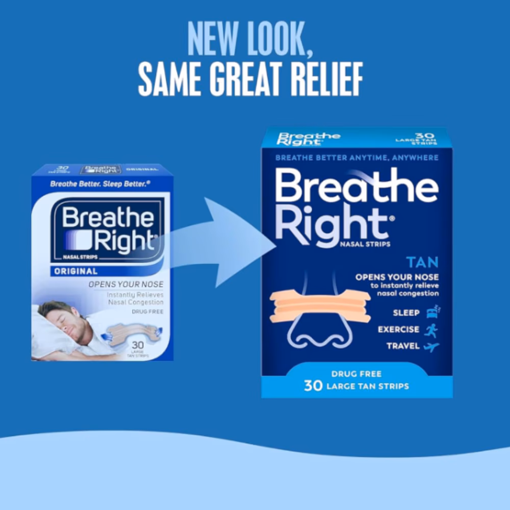 Breathe Right Nasal Strips Tan Large Strips 30S 3