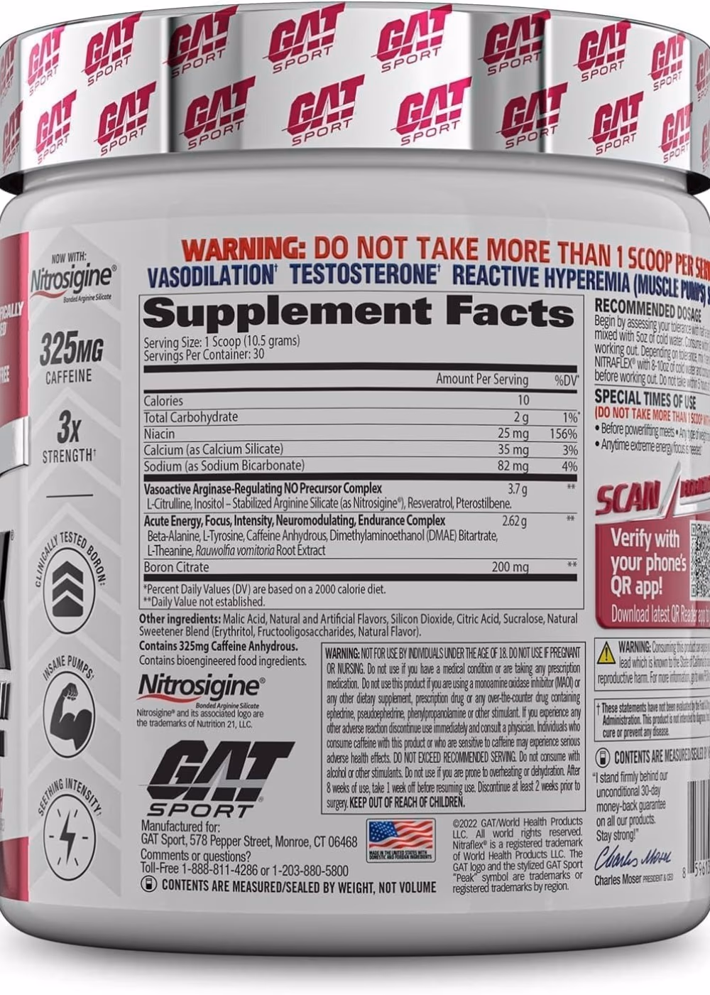 GAT Sport Nitraflex Fruit Punch 30 Servings 2