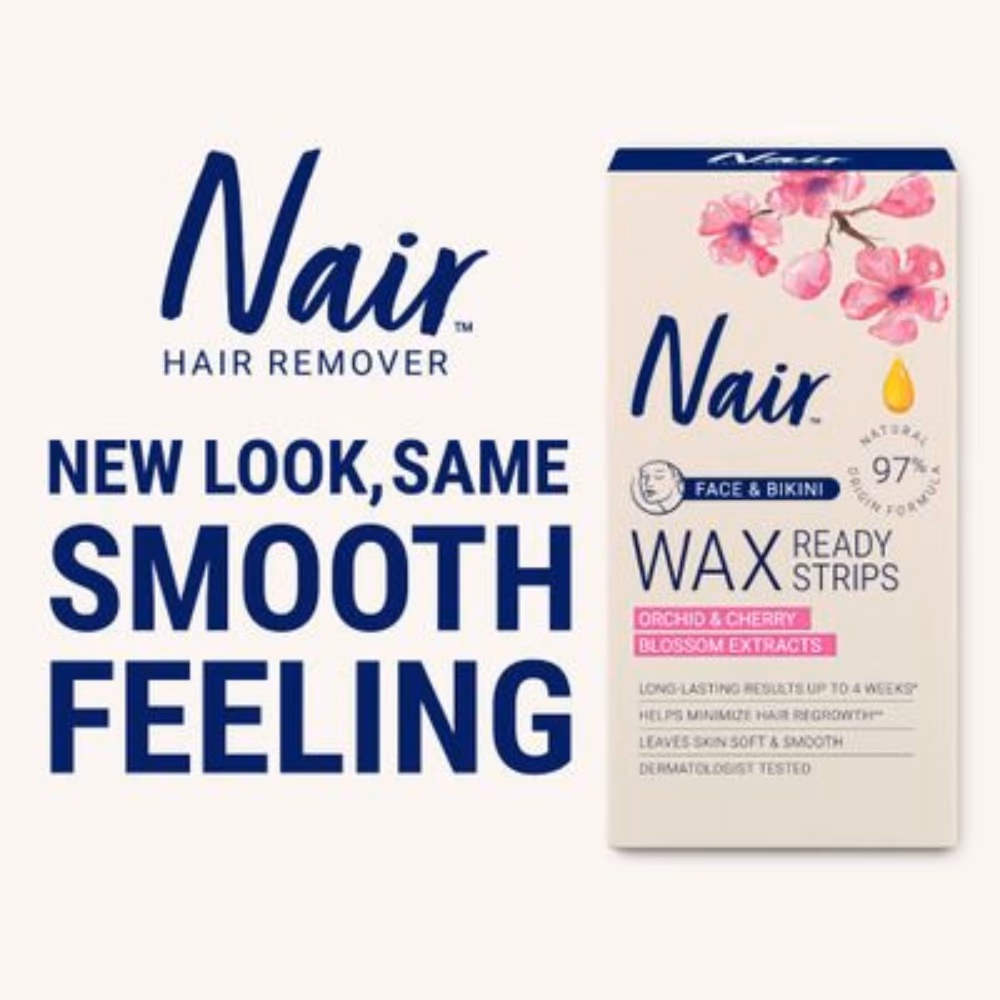 Nair Wax Ready Strips Orchid And Cherry 40s + 4 Wipes 2