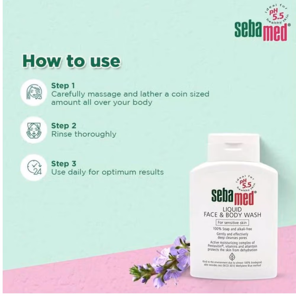 Sebamed Liquid Face and Body Wash 500ml 3