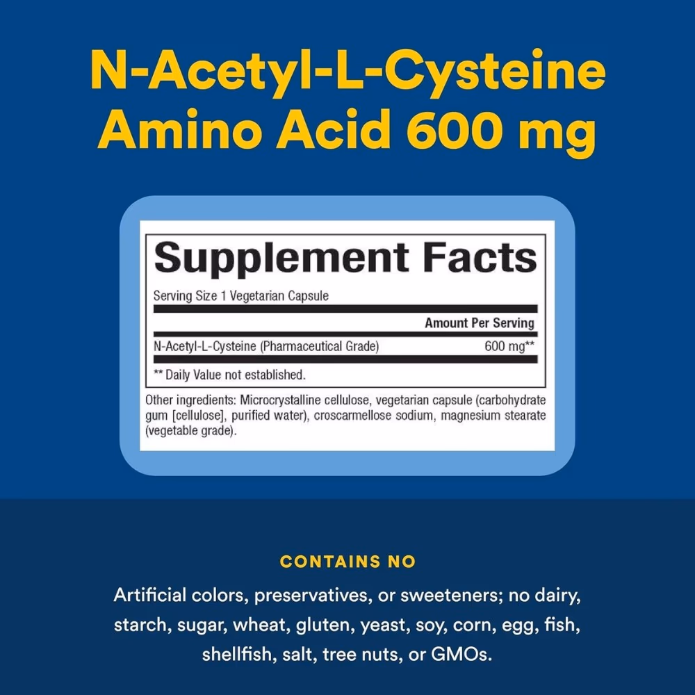 Natural Factors N-Acetyl-L-Cysteine 600mg 60 Capsules 4