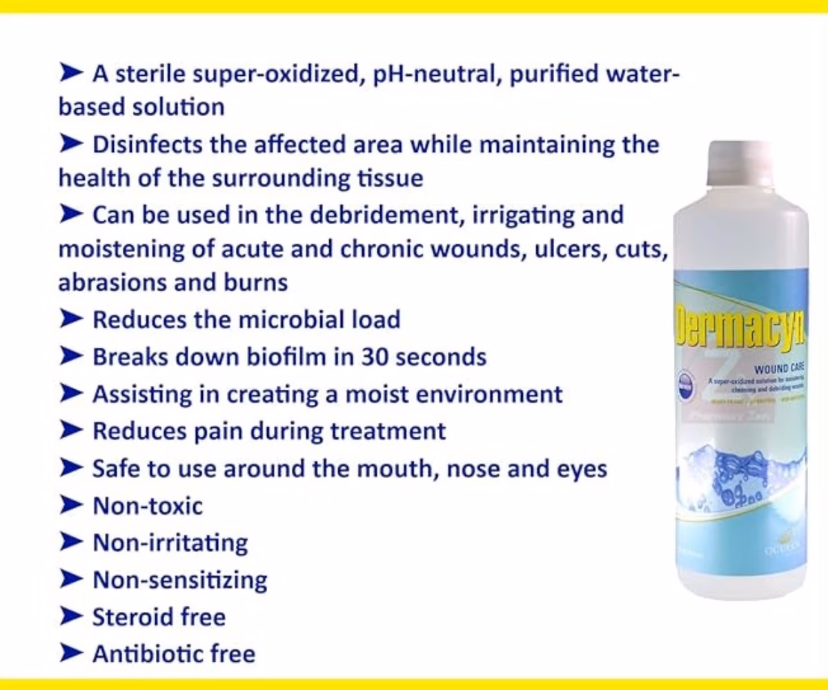 Dermacyn Wound Care Solution- 500ml  2