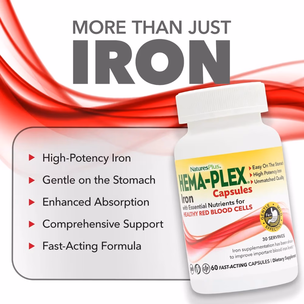 Natures Plus  Hema-plex Iron Capsules 60s 2