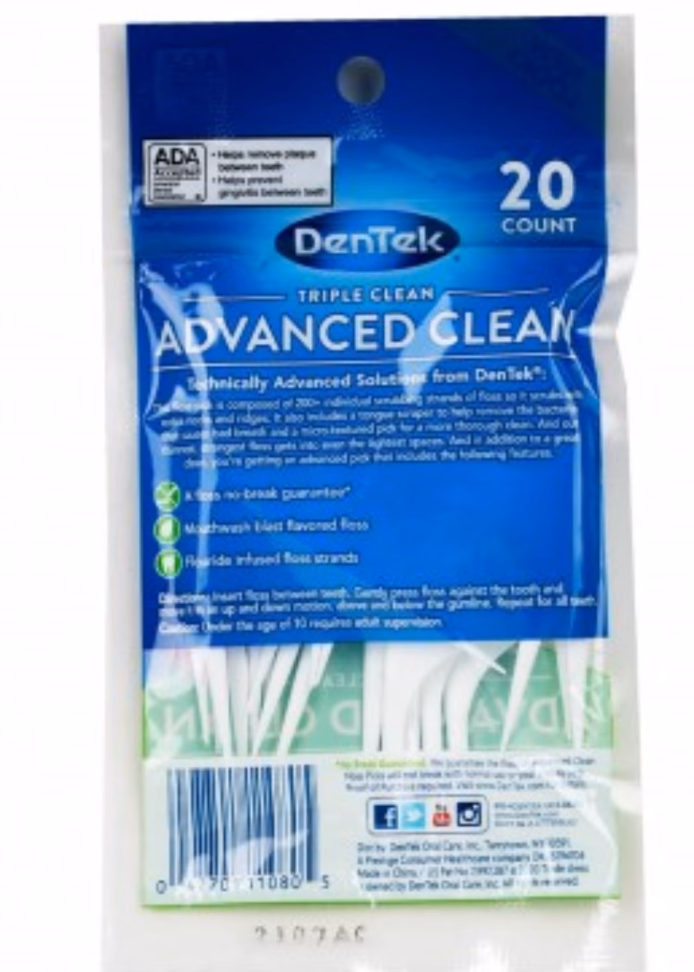 DenTek Advanced Clean Floss Picks (20s) 2