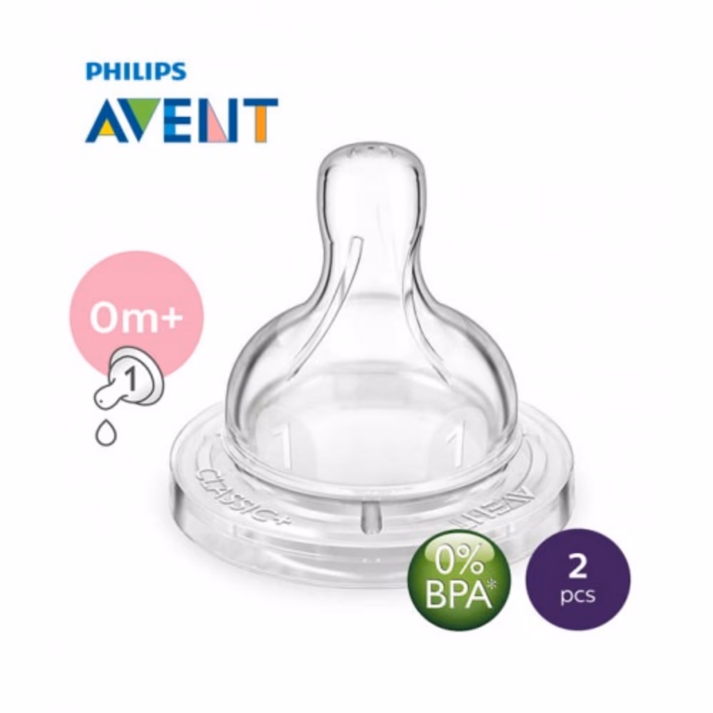 Philips Avent Classic+ Anti-Colic Newborn Flow Teats 0m+ SCF 631-27 - Pack of 2 2