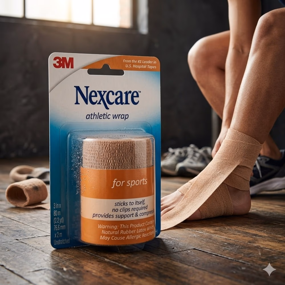 3M Nexcare Athletic Wrap 3 Inches x 2m - Beige Color - Pack Of 1 2