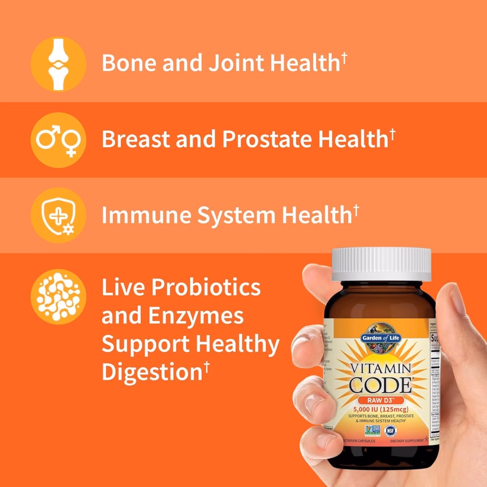 Garden of Life Vitamin Code Raw D3 2000 IU 60S 5