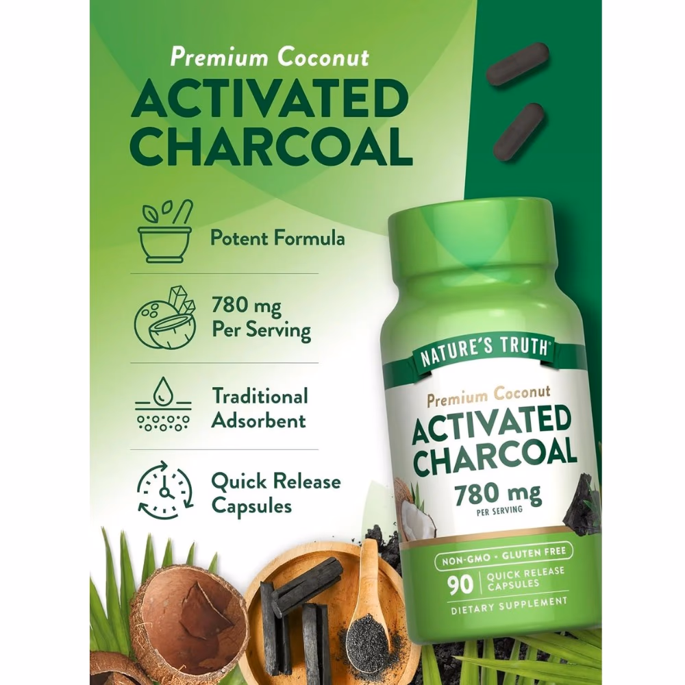 NATURES TRUTH Activated Charcoal 780Mg Capsules 90S 3