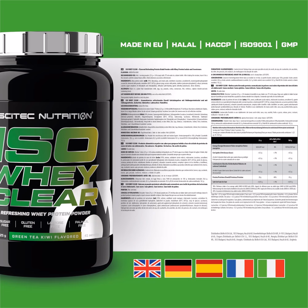 Scitec Iso Clear Protein Green Tea Kiwi 1025g 4