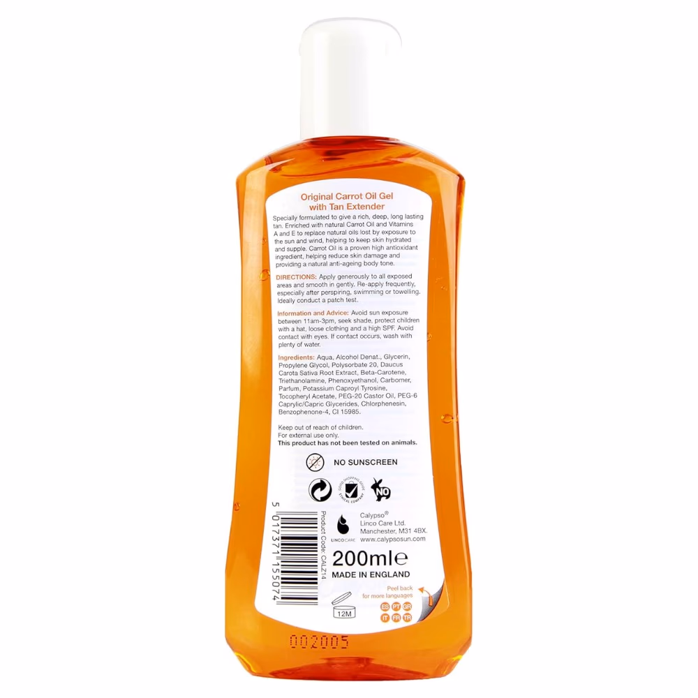 Calypso Carrot Oil Gel with Tan Extender 200ml 2