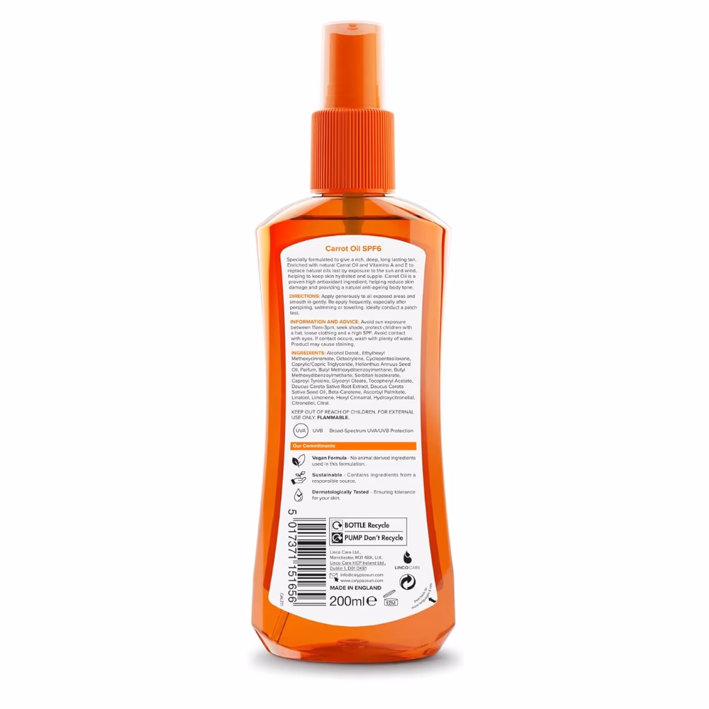 Calypso Carrot Oil SPF 6 Deep Tanning Oil 200ml 2