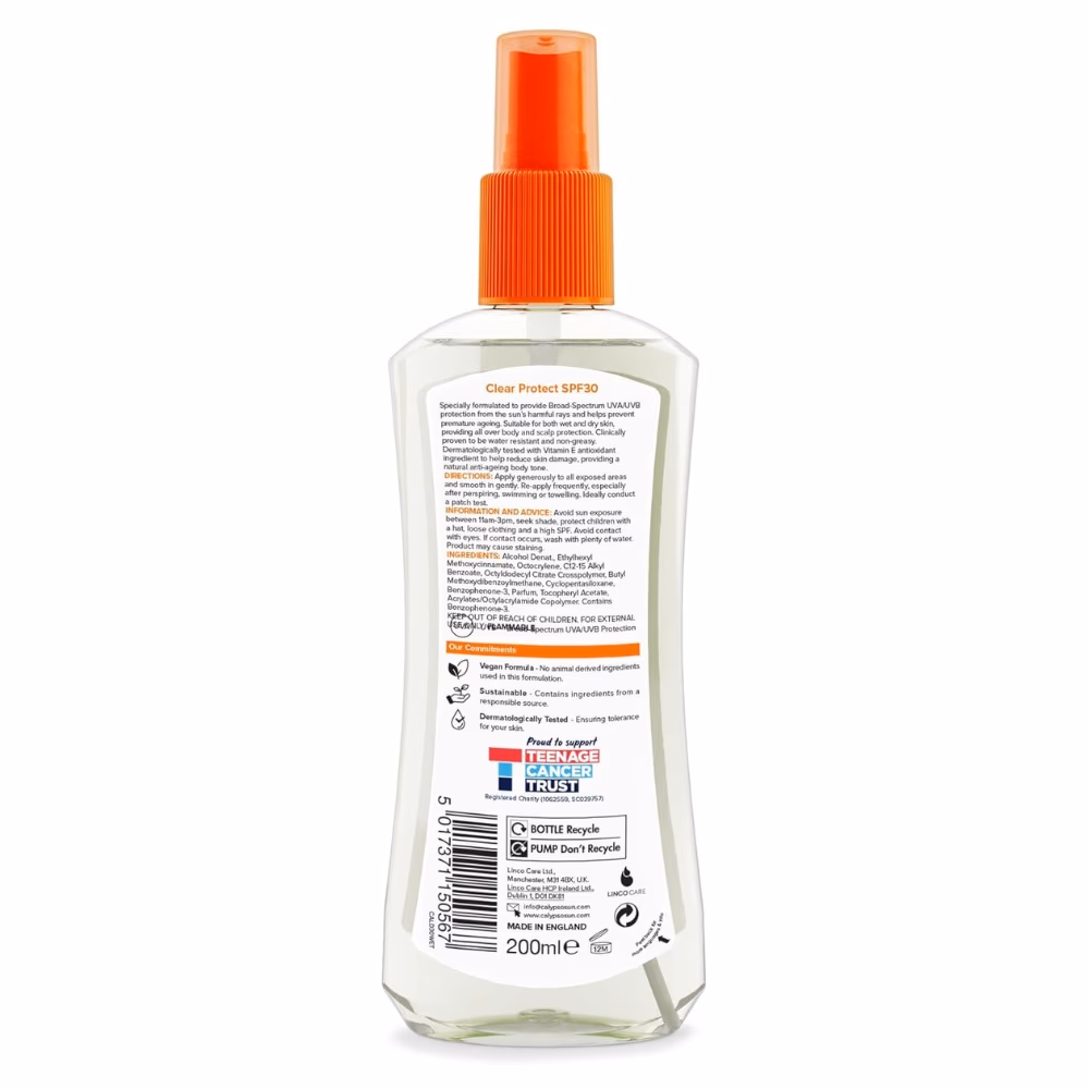 Calypso Clear Protect SPF30 Dry Oil Spray 200ml 2