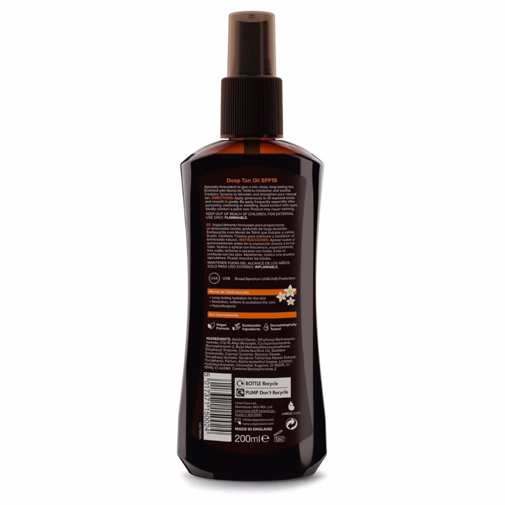 Calypso Deep Tan SPF 15 Moisturising Oil 200ml 2