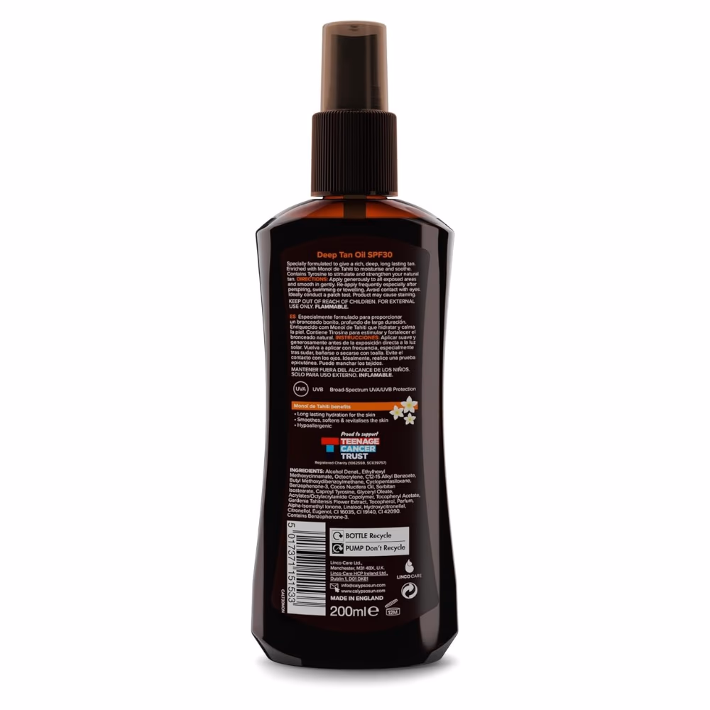 Calypso Deep Tan SPF 30 Moisturising Oil 200ml 2