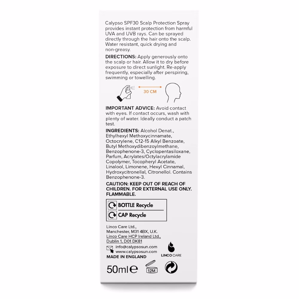 Calypso Scalp Protection Clear Spray SPF 30 4
