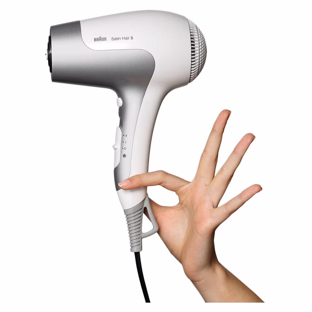 Braun Satin Hair 5 Power Perfection HD580 Hair Dryer, 2500 Watts, White/Grey 4