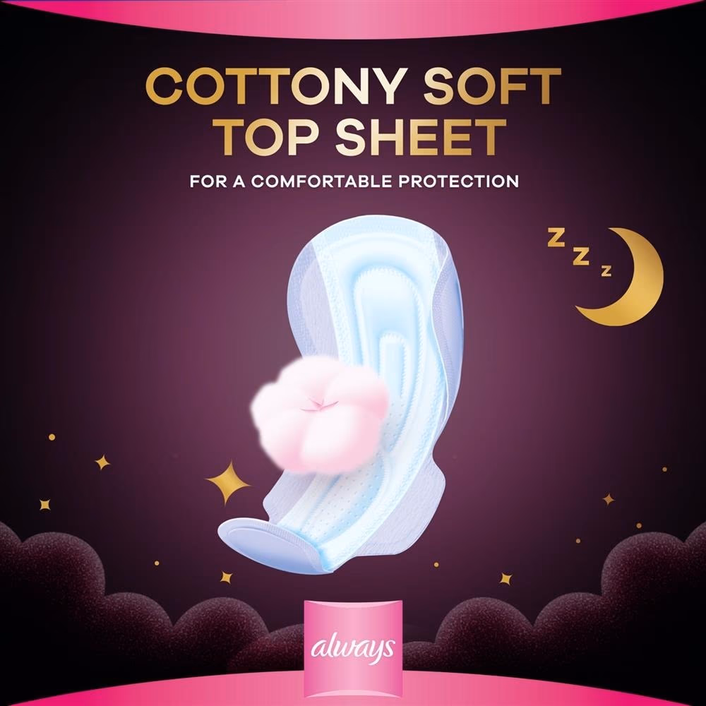 Always DreamZzz Cotton Soft Maxi Thick Night Pads with Wings 7s 4